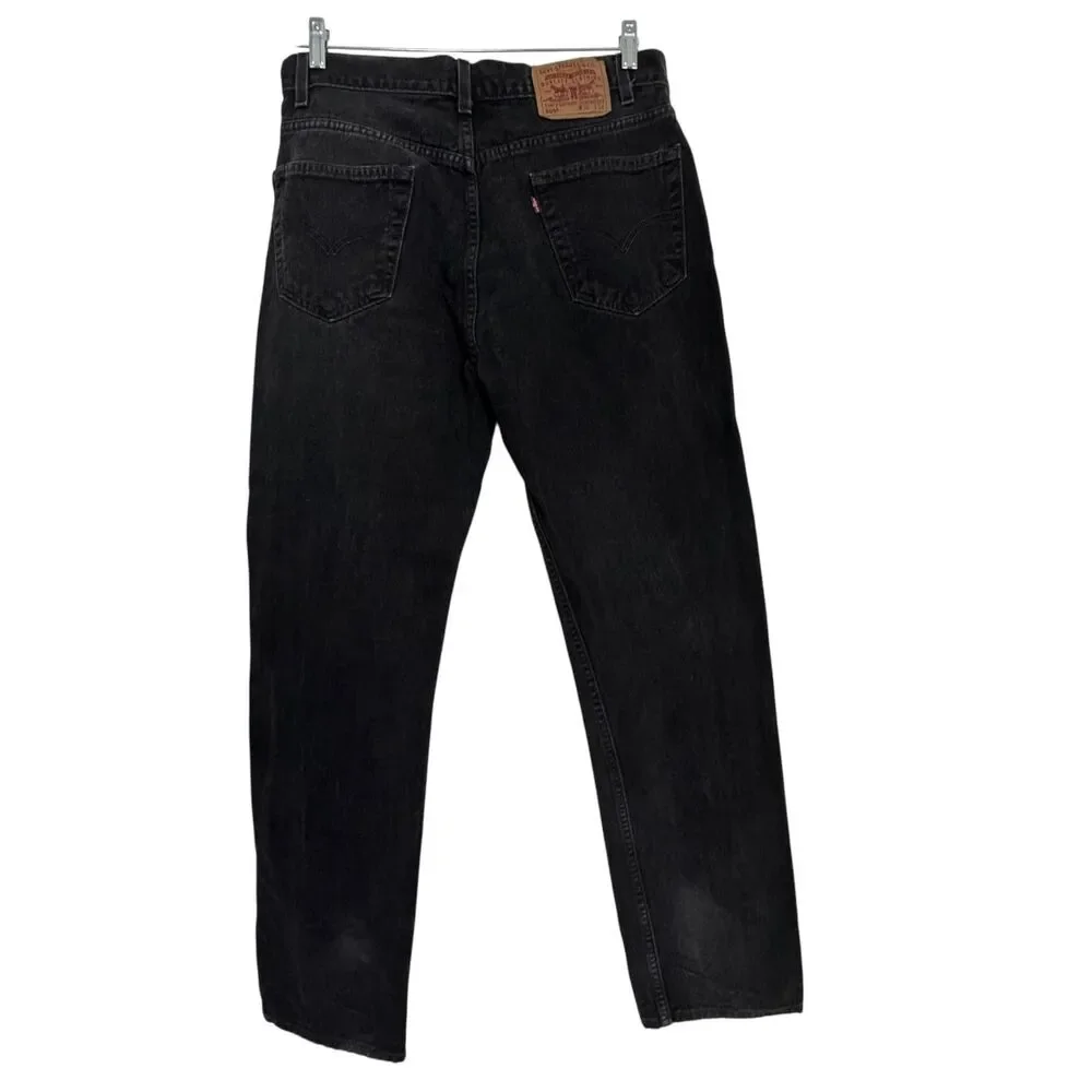 Vintage Levis 505 Y2K Jeans Mens 34x33 Black Regular Fit Straight Leg Dark Wash